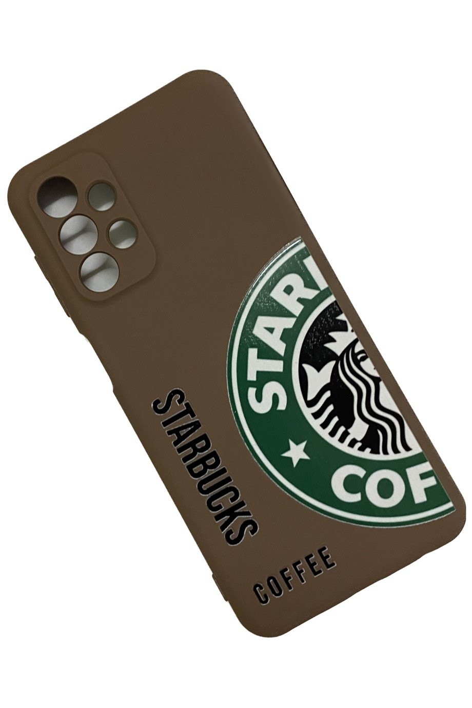 Samsung Galaxy A23 Starbucks Desenli Lansman Kılıf Kahverengi