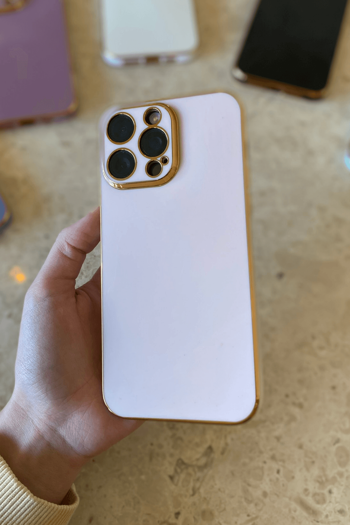 iPhone 11 Pro Max Uyumlu Renkli Elegance Kılıf Pembe