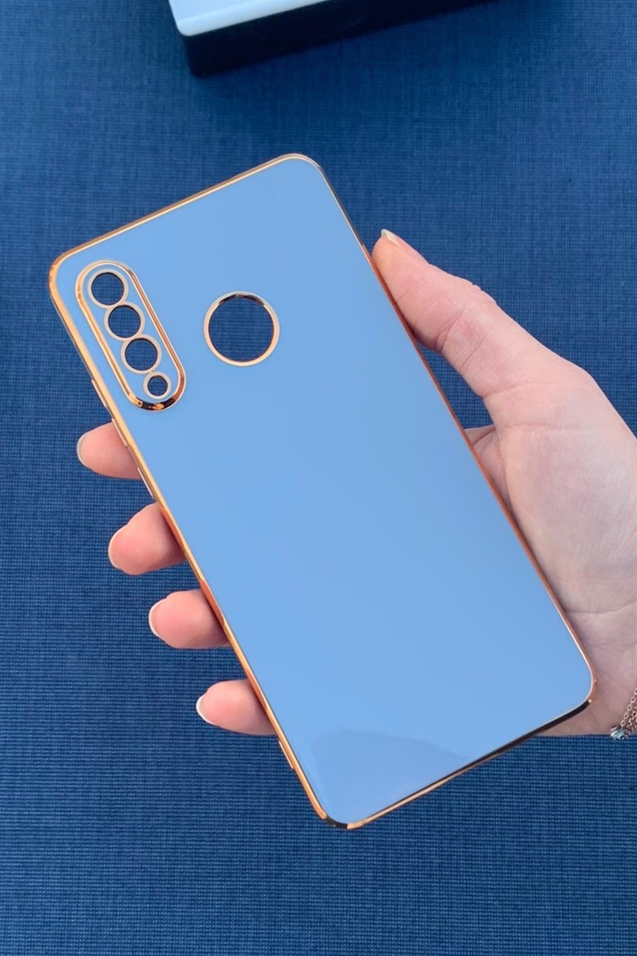 Huawei P30 Lite Uyumlu Renkli Elegance Silikon Kılıf Lavanta