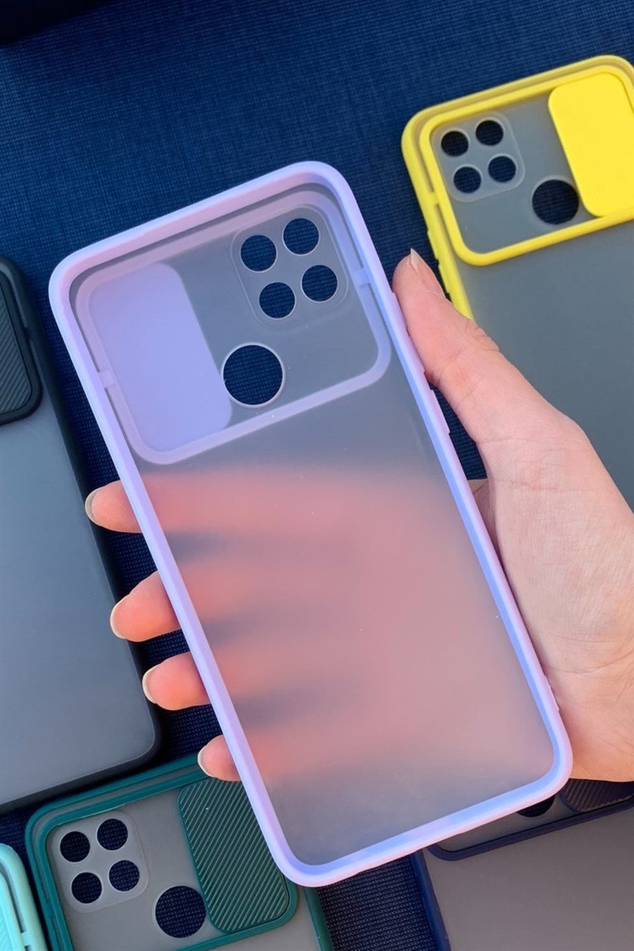 Xiaomi Redmi 9C Kamera Sürgülü Mika Kılıf Lila