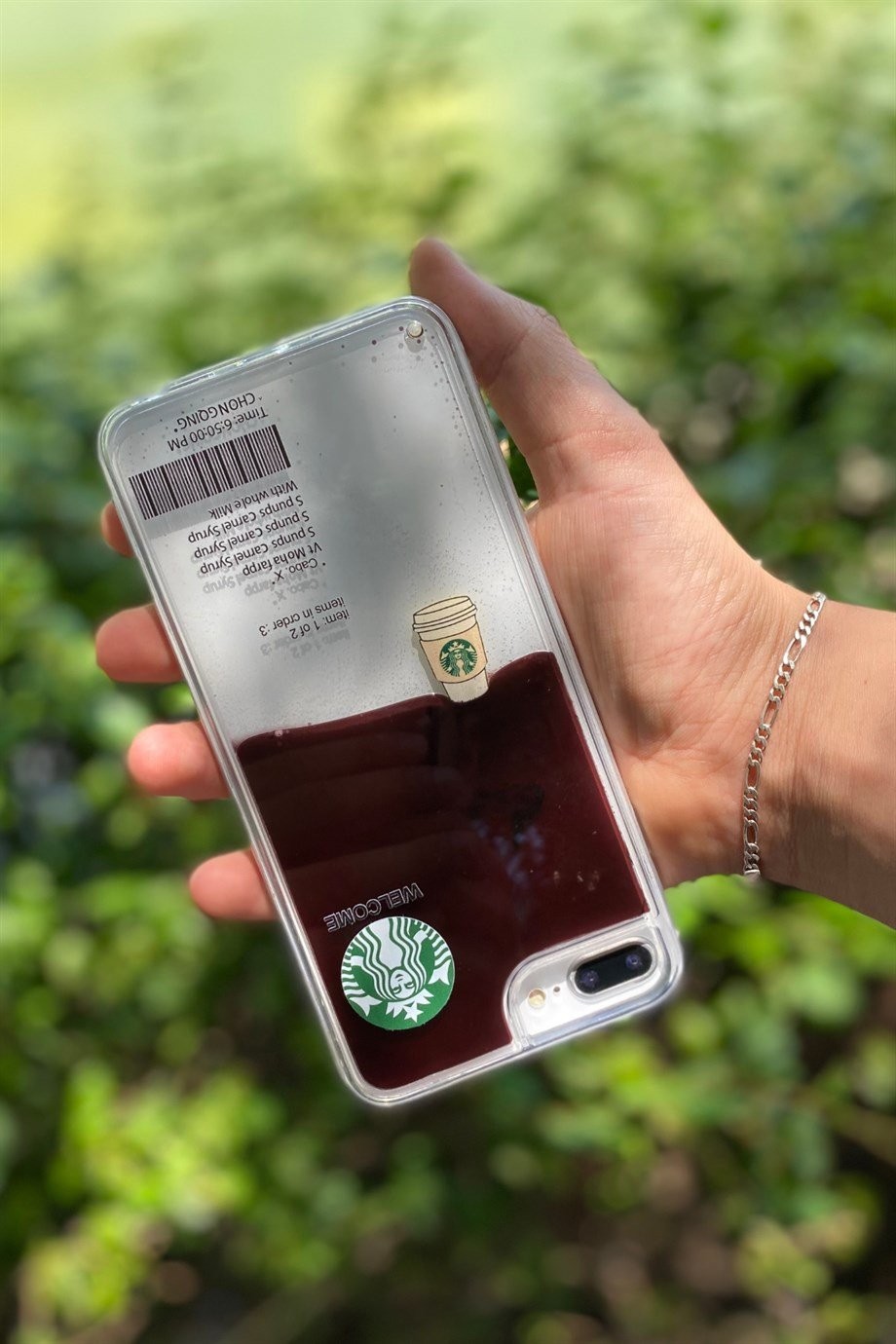 iPhone 6 Plus / 6s Plus Starbucks Temalı Sulu Kılıf Koyu Kahverengi