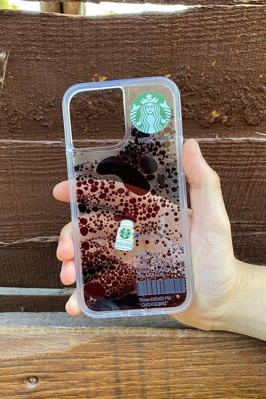 iPhone 13 Starbucks Temalı Sulu Kılıf Koyu Kahverengi