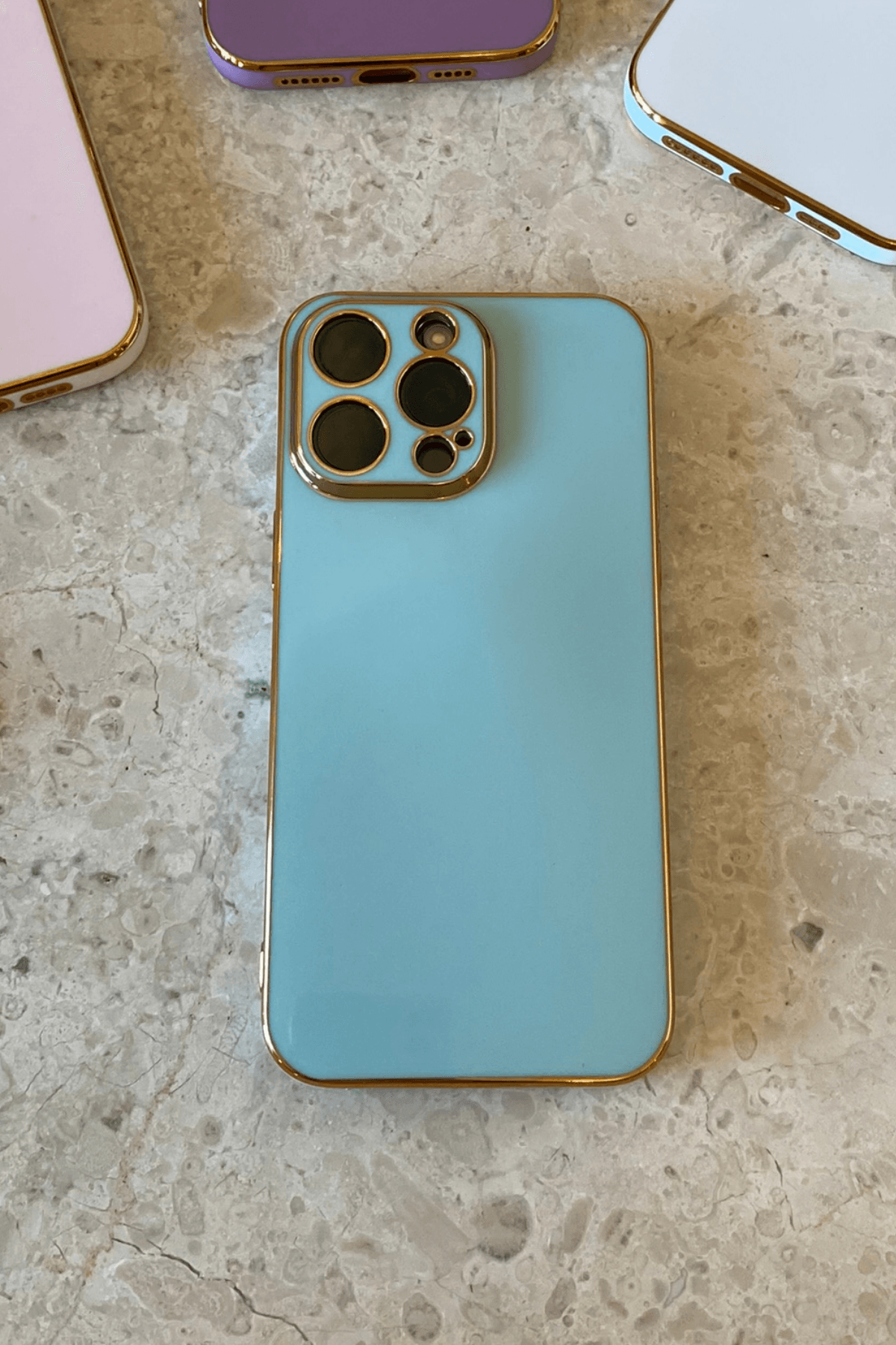 iPhone 14 Pro Uyumlu Renkli Elegance Kılıf Turkuaz