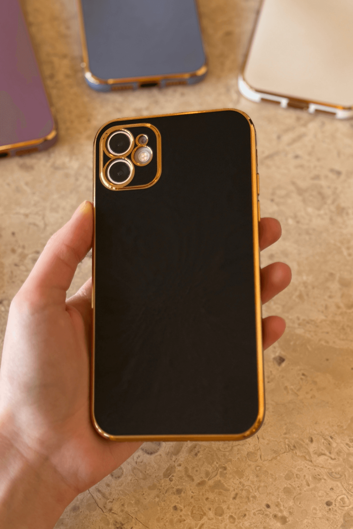 iPhone 11 Uyumlu Renkli Elegance Kılıf Siyah