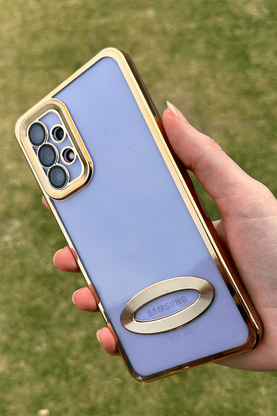 Galaxy A23 Uyumlu Logo Açık Elegance Kılıf Gold