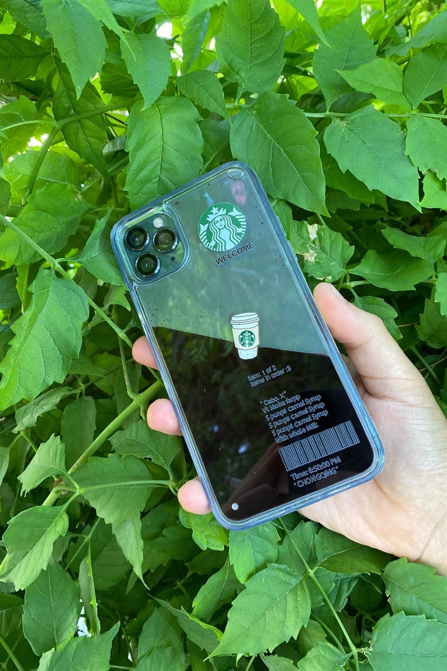 iPhone 12 Pro Starbucks Temalı Sulu Kılıf Koyu Kahverengi