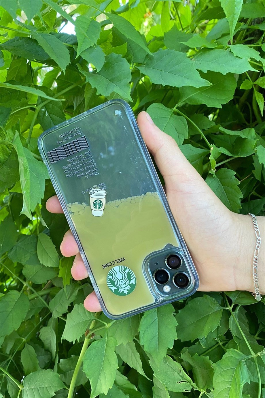 iPhone 11 Pro Max Starbucks Temalı Sulu Kılıf Açık Kahverengi