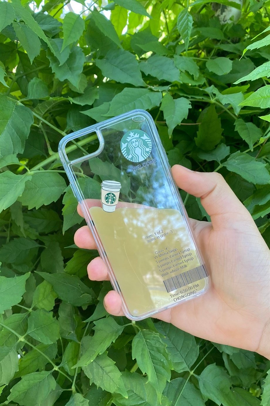 iPhone 7 / 8 Starbucks Temalı Sulu Kılıf Açık Kahverengi