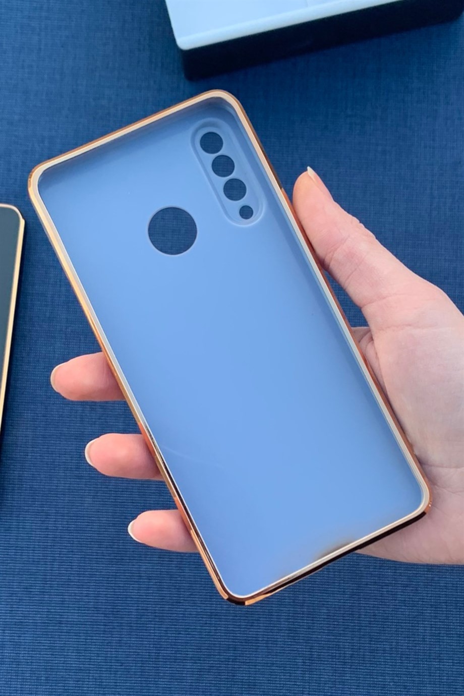 Huawei P30 Lite Uyumlu Renkli Elegance Silikon Kılıf Lavanta