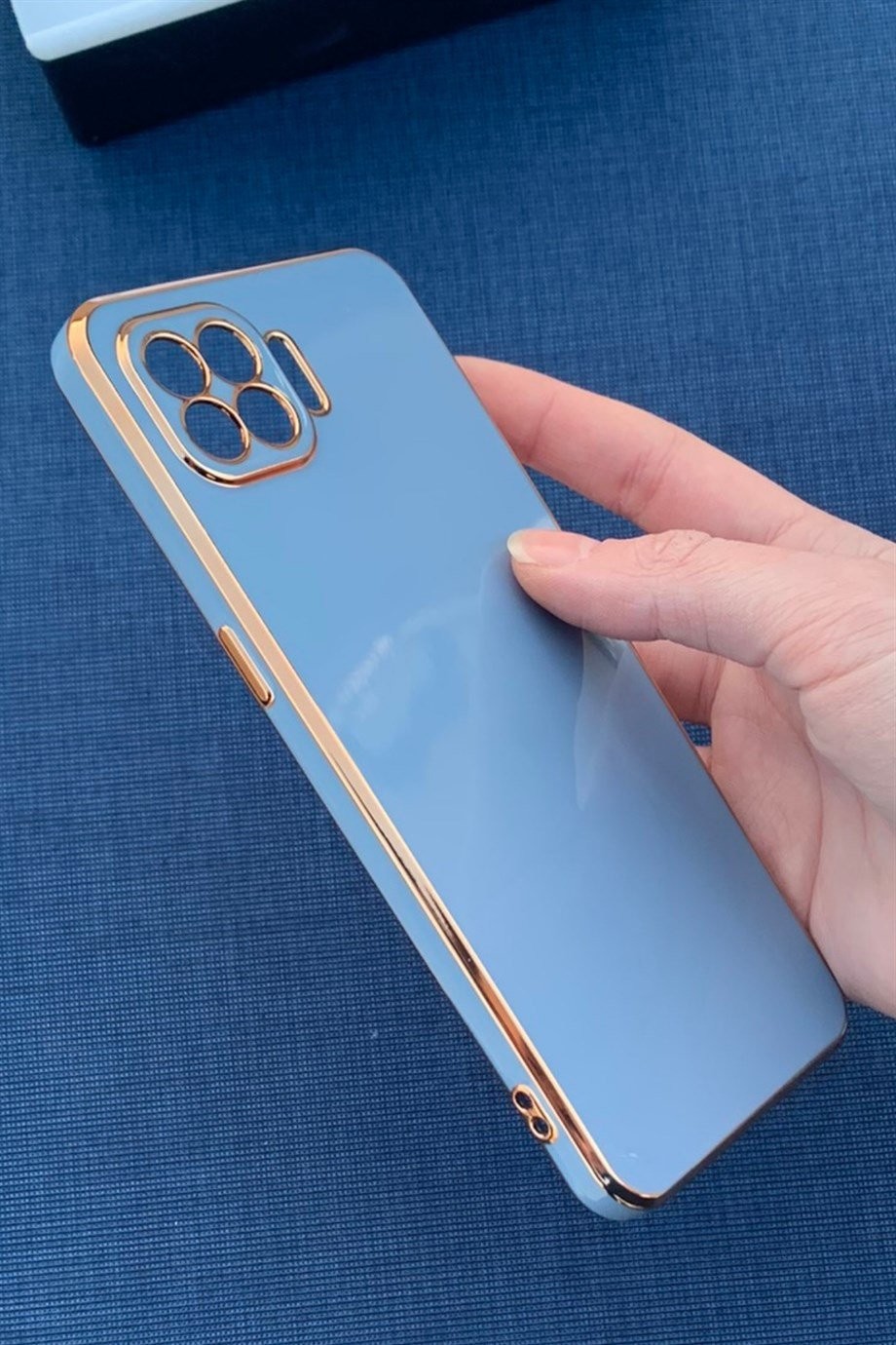 Oppo Reno 4 Lite Uyumlu Renkli Elegance Silikon Kılıf Lavanta