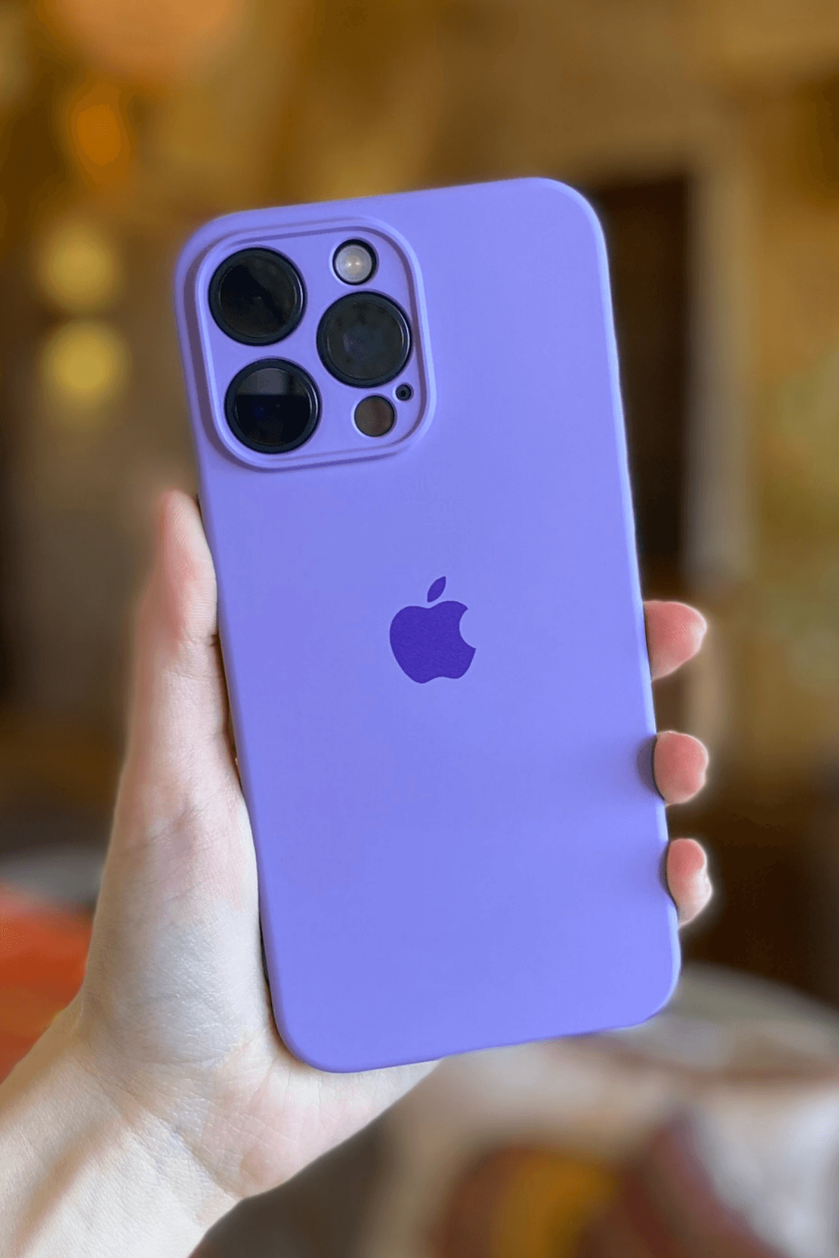 iPhone 11 Pro Max Uyumlu Logolu Lansman Kılıf Lila