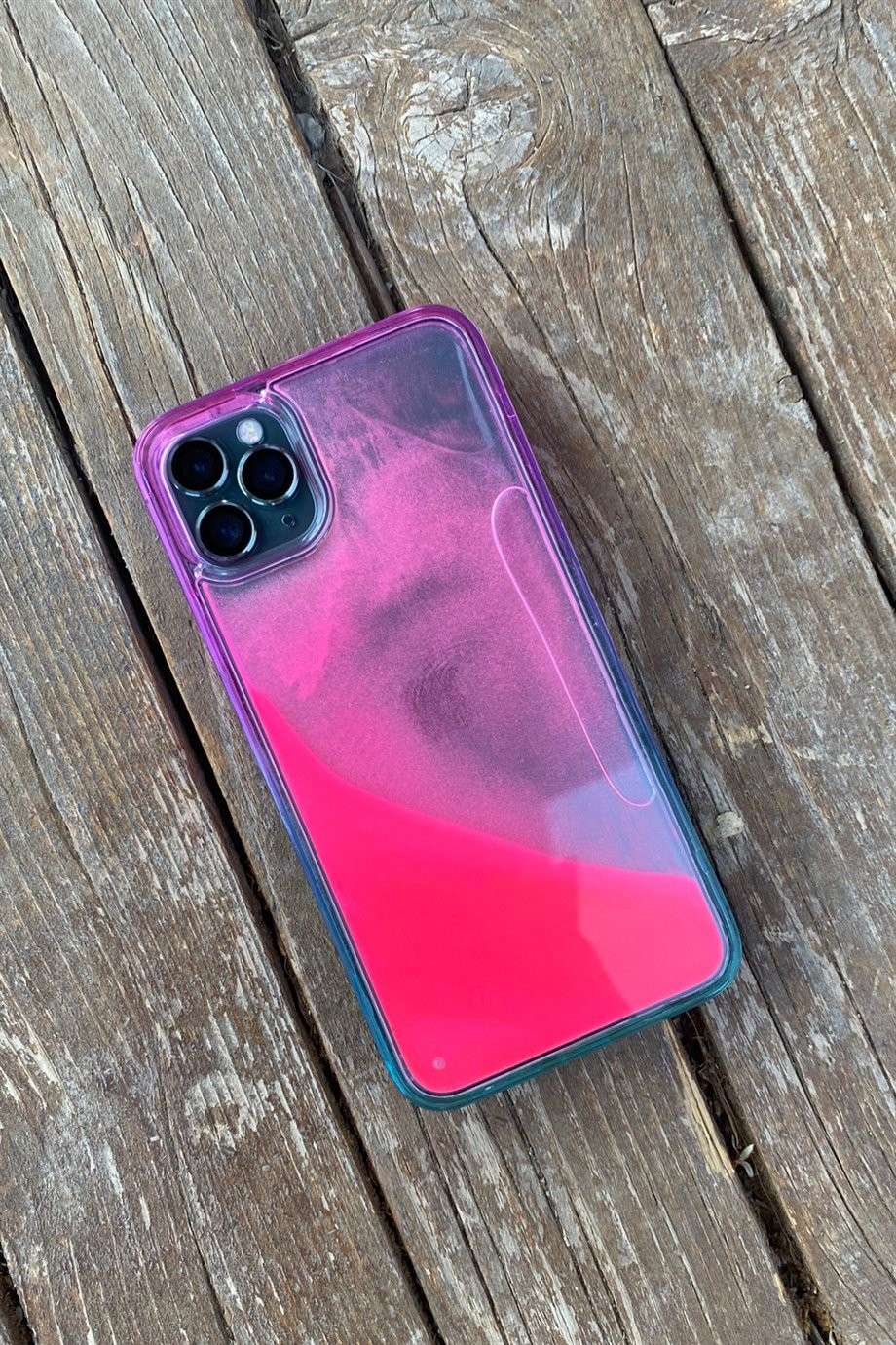 iPhone 11 Pro Max Uyumlu Sulu Fosforlu Kılıf Pembe