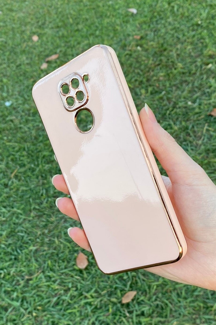 Redmi Note 9 Uyumlu Renkli Elegance Silikon Kılıf Pembe