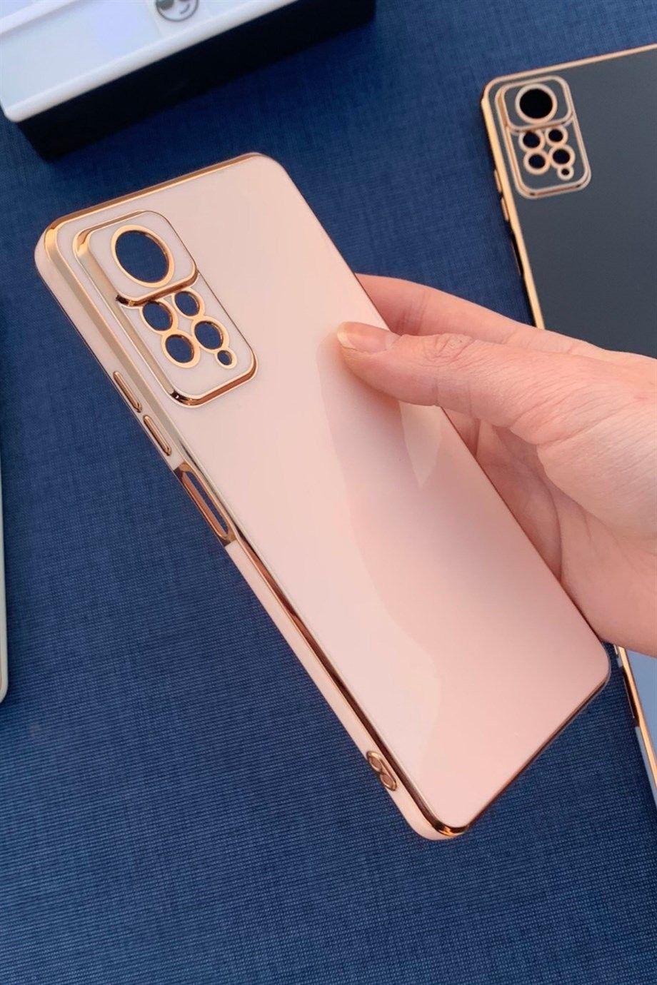 Redmi Note 11 Pro Uyumlu Renkli Elegance Silikon Kılıf Pembe