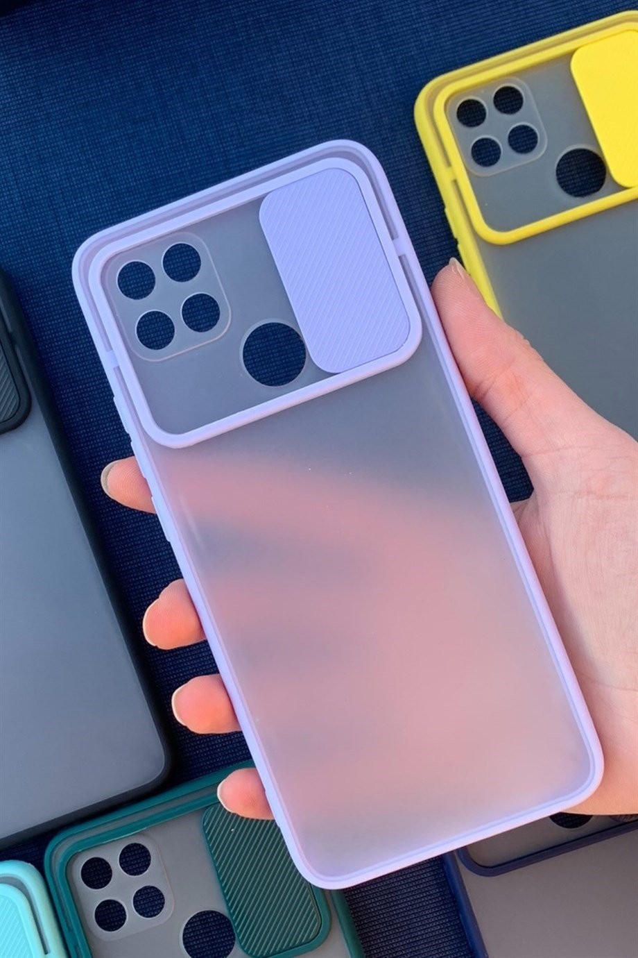 Xiaomi Redmi 9C Kamera Sürgülü Mika Kılıf Lila