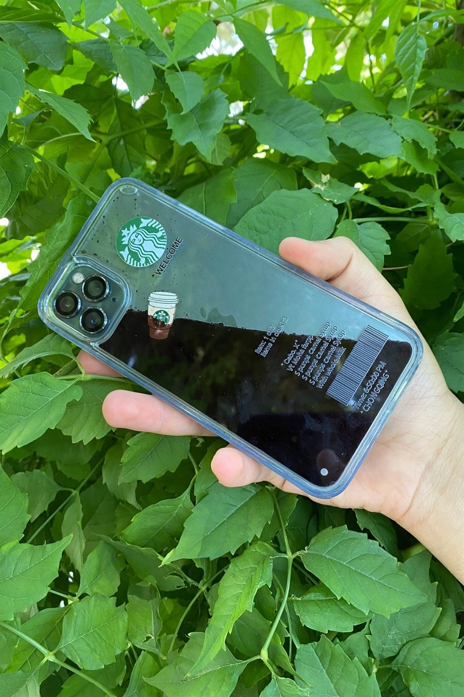 iPhone 12 Pro Starbucks Temalı Sulu Kılıf Koyu Kahverengi