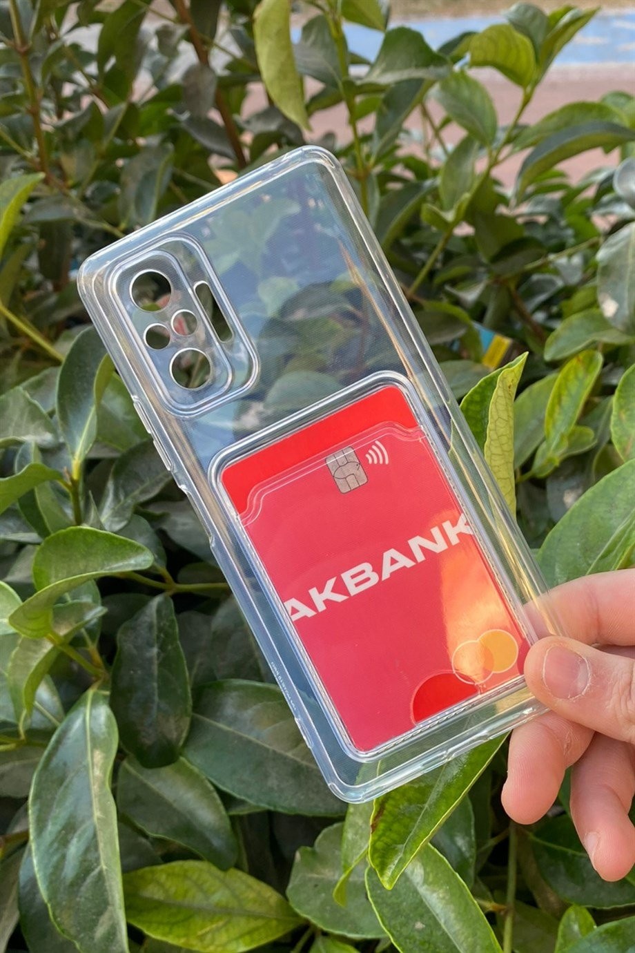 Redmi Note 10 Pro Uyumlu Kart Bölmeli Şeffaf Kılıf