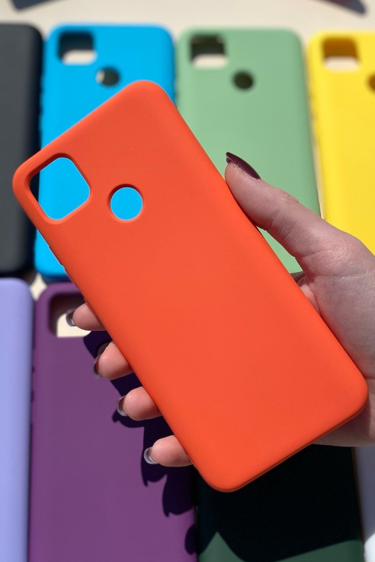 Xiaomi Redmi 9C Silikon Lansman Kılıf Turuncu