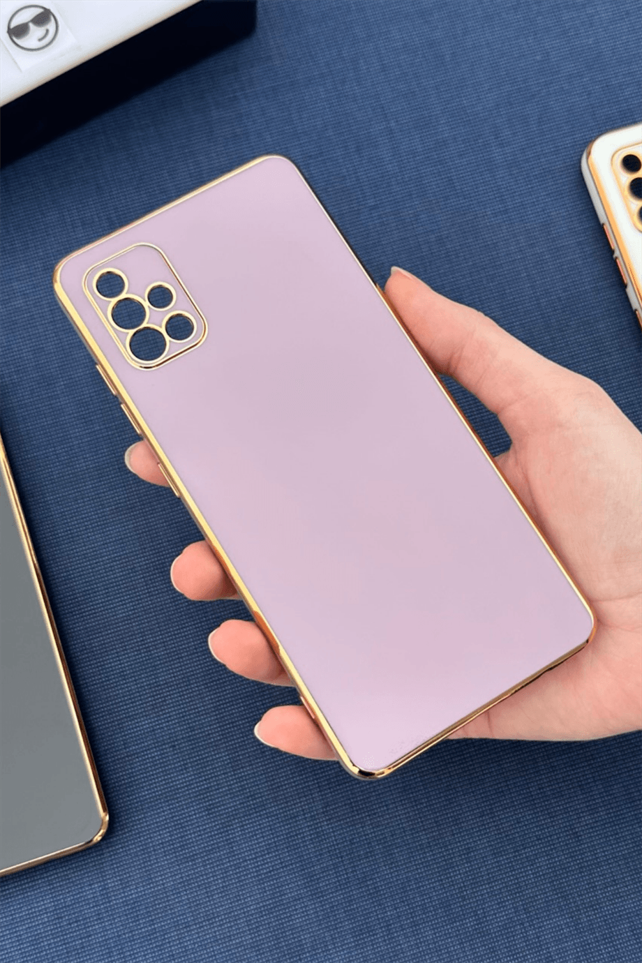 Galaxy A51 Uyumlu Renkli Elegance Silikon Kılıf Gülkurusu