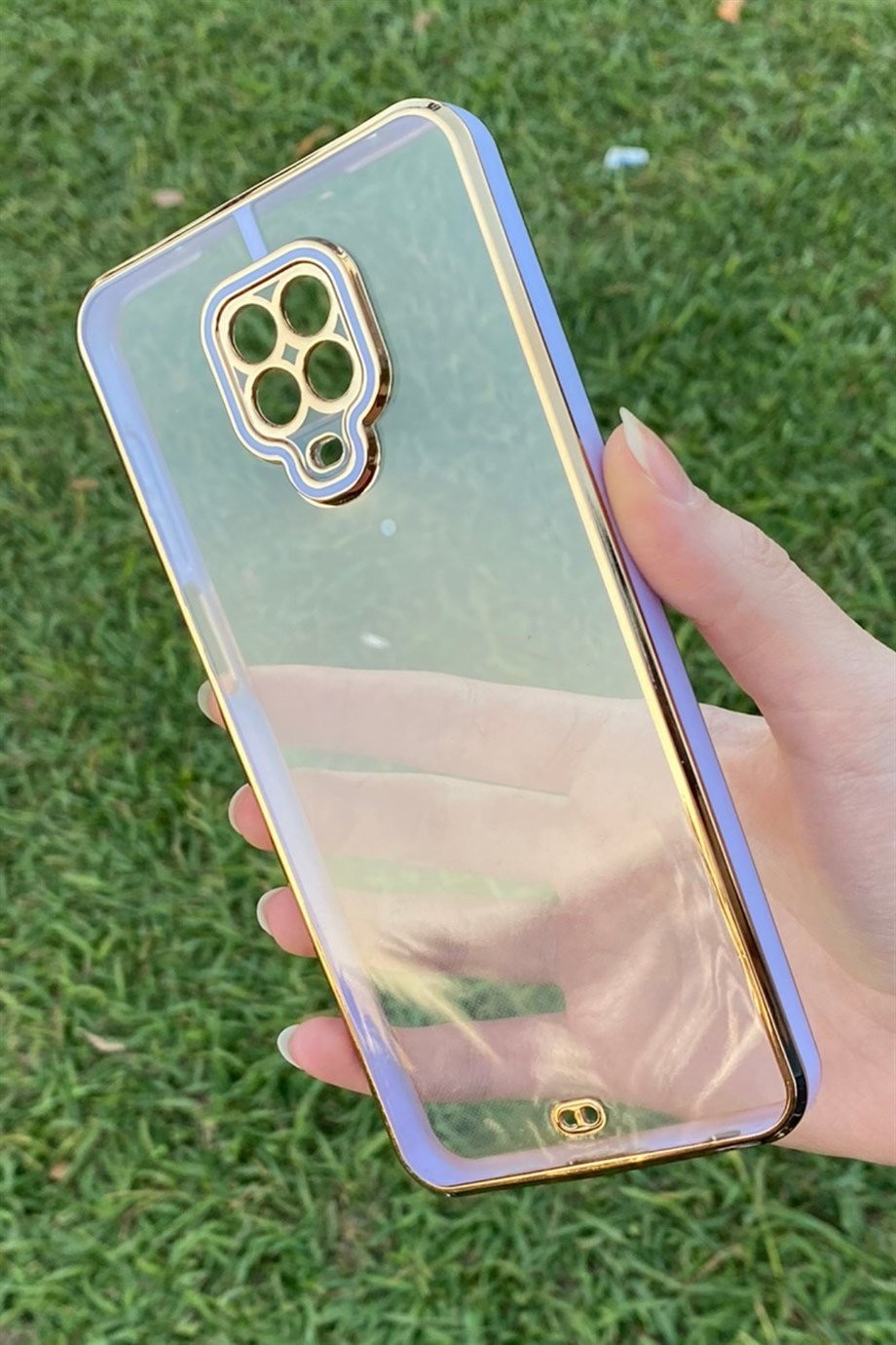 Redmi Note 9 Pro / 9s Gold Kenar Elegance Kılıf Lila