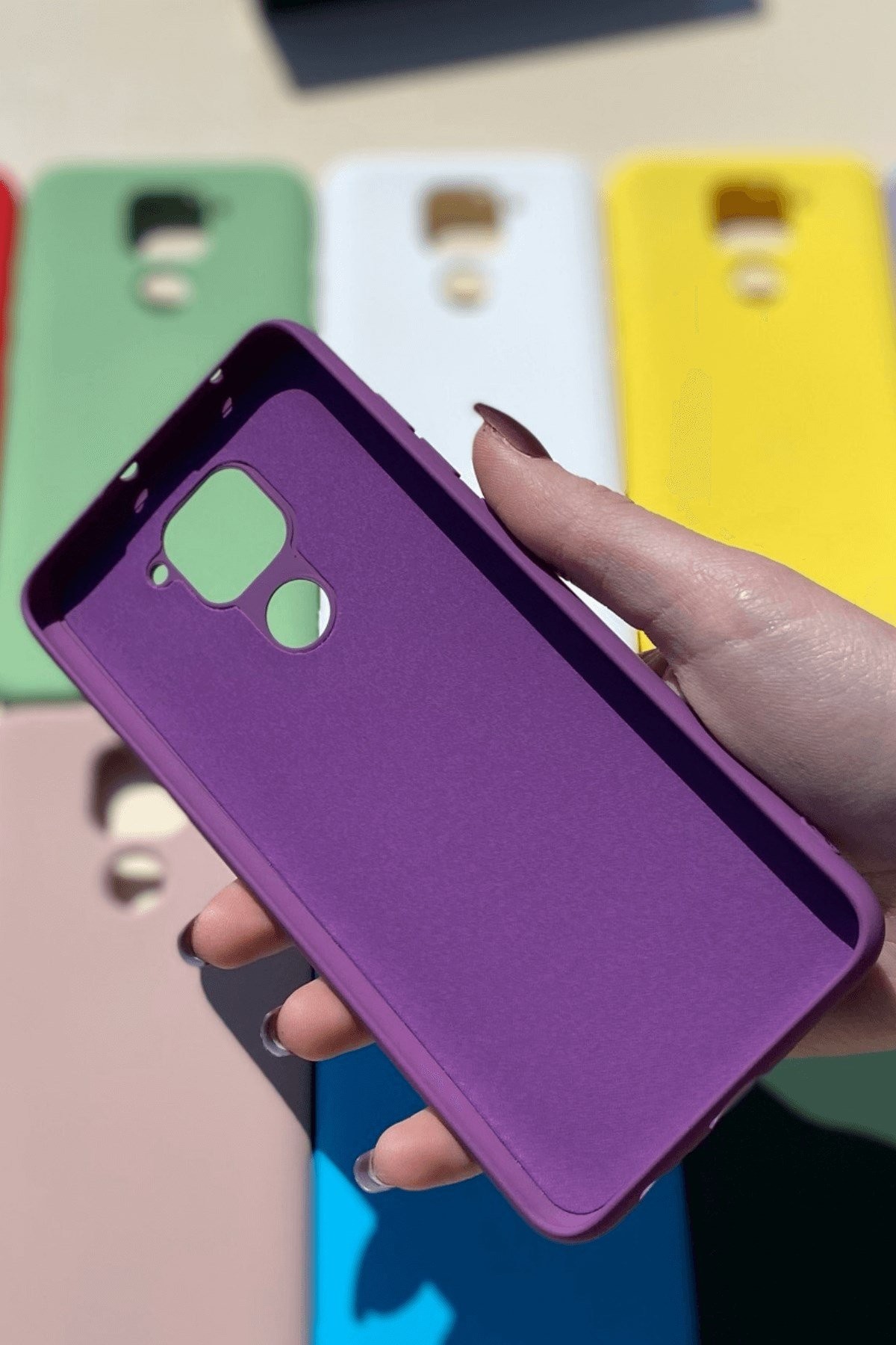 Xiaomi Redmi Note 9 Silikon Lansman Kılıf Mor