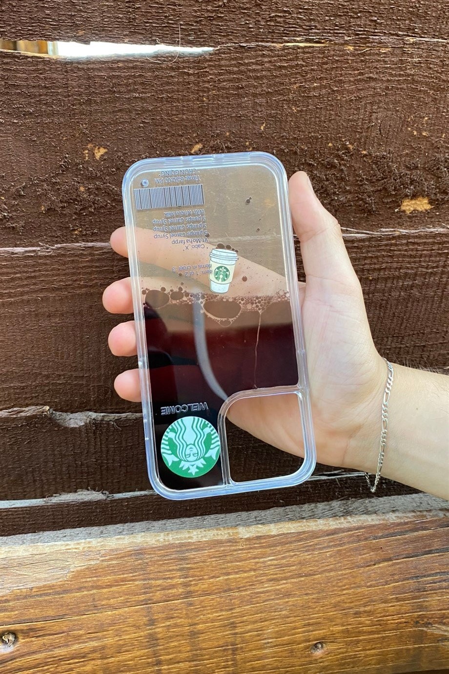 iPhone 13 Starbucks Temalı Sulu Kılıf Koyu Kahverengi