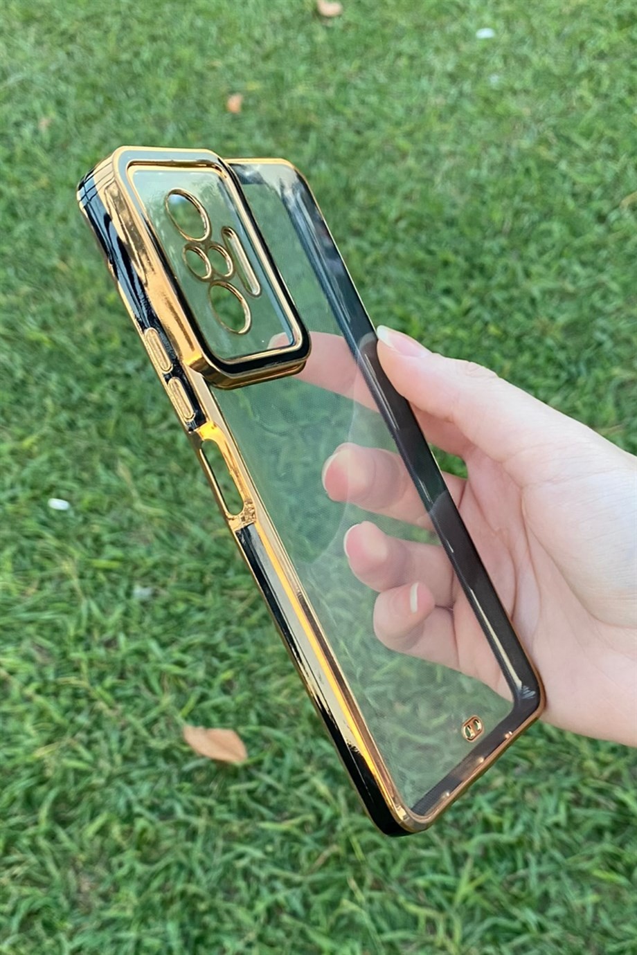 Redmi Note 10 Pro Gold Kenar Elegance Kılıf Siyah