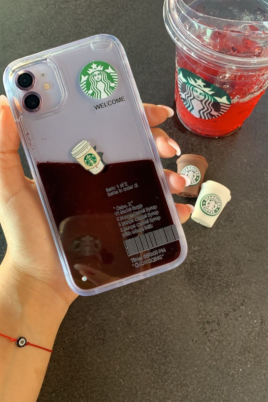 iPhone 12 Starbucks Temalı Sulu Kılıf Koyu Kahverengi