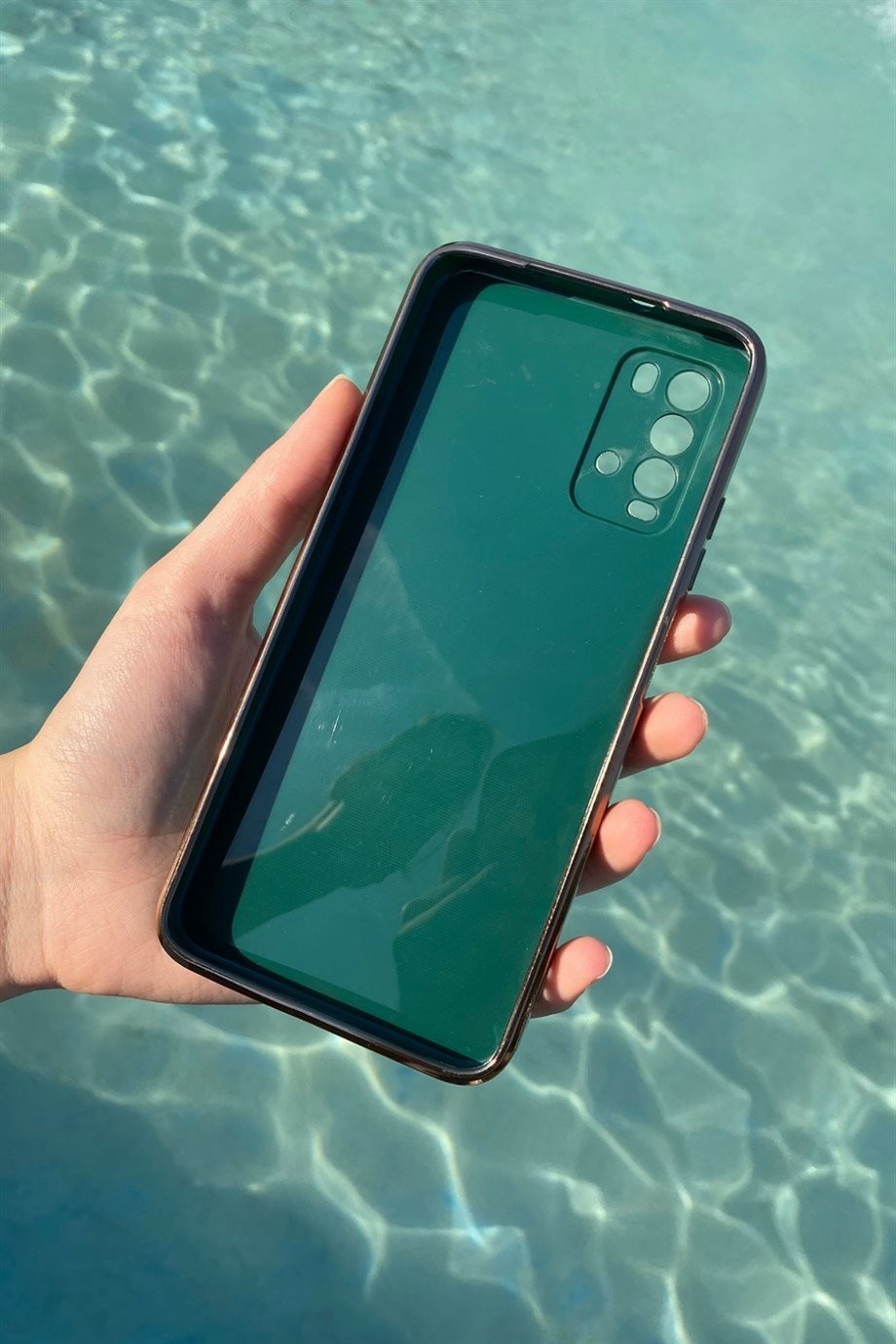 Redmi 9T Uyumlu Renkli Elegance Silikon Kılıf Yeşil