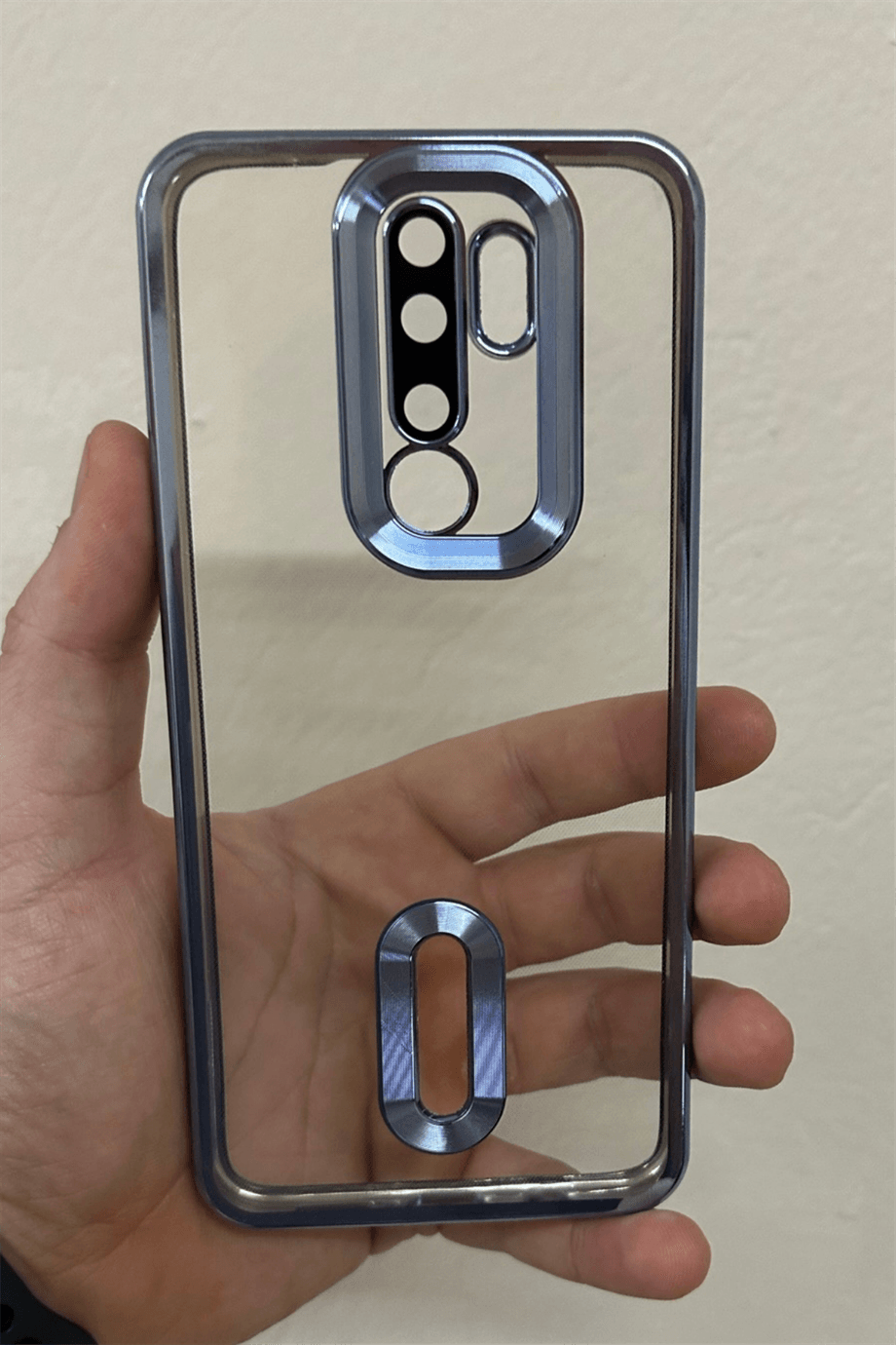 Redmi Note 8 Pro Uyumlu Logo Açık Elegance Kılıf Mavi