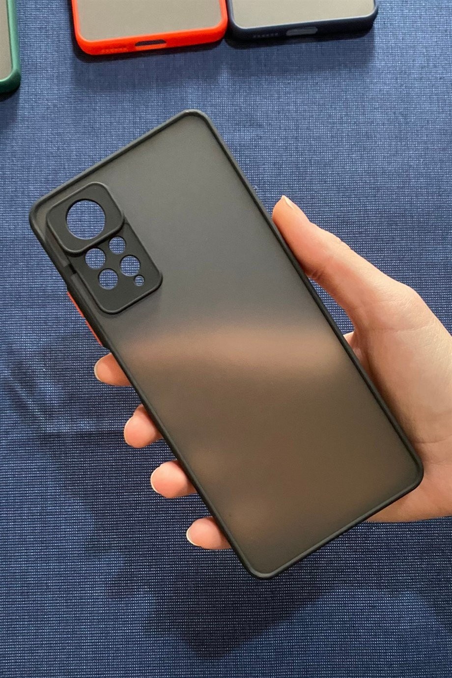 Redmi Note 11 Pro Kamera Korumalı Buzlu Mika Kılıf Siyah