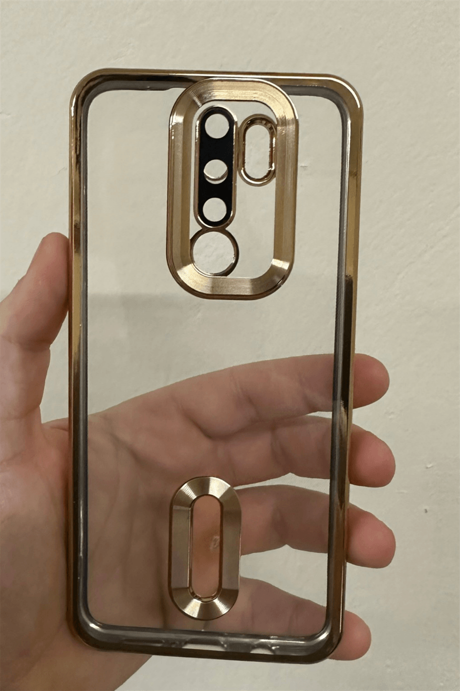 Redmi Note 8 Pro Uyumlu Logo Açık Elegance Kılıf Gold