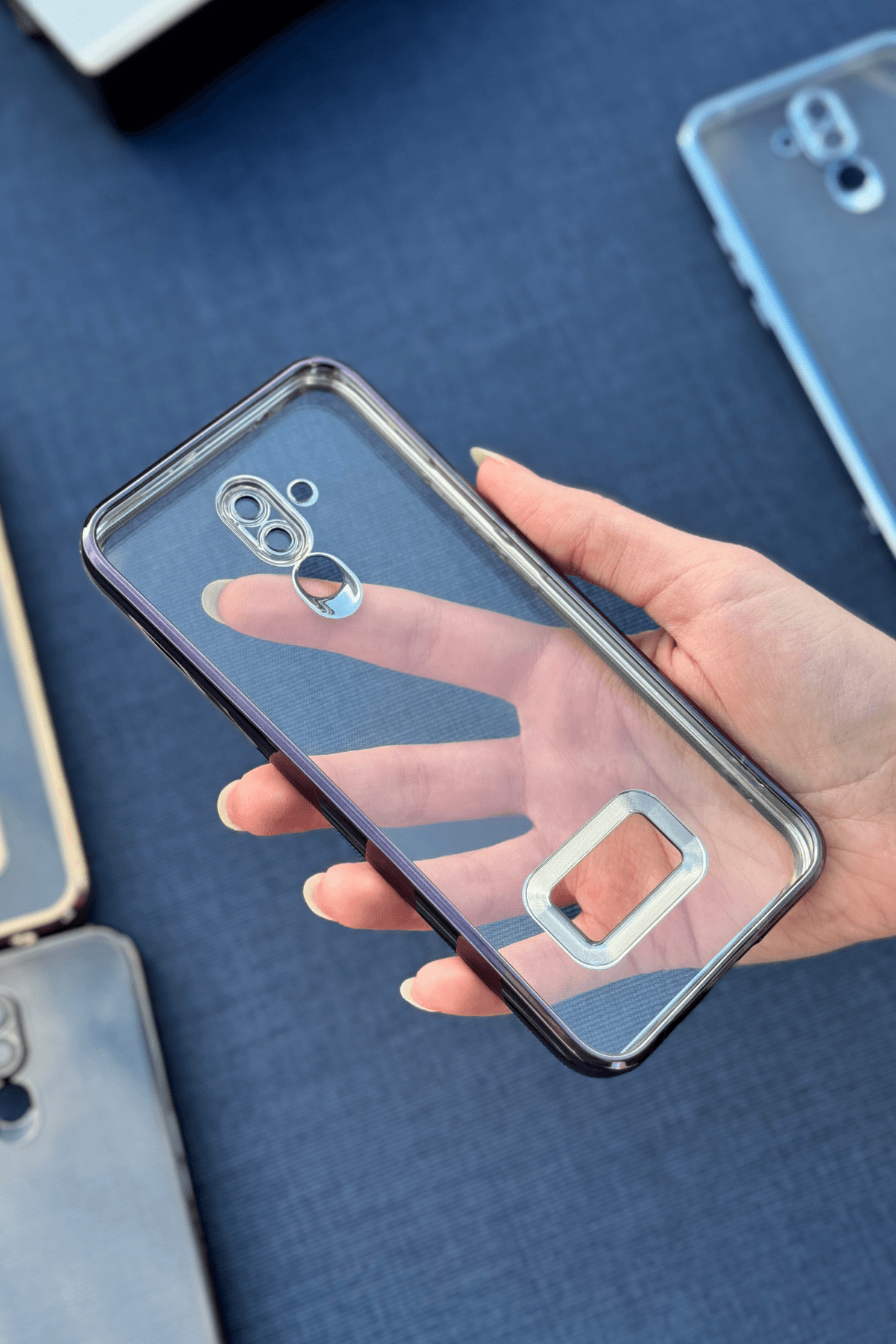 Huawei Mate 20 Lite Uyumlu Logo Açık Elegance Kılıf Mor