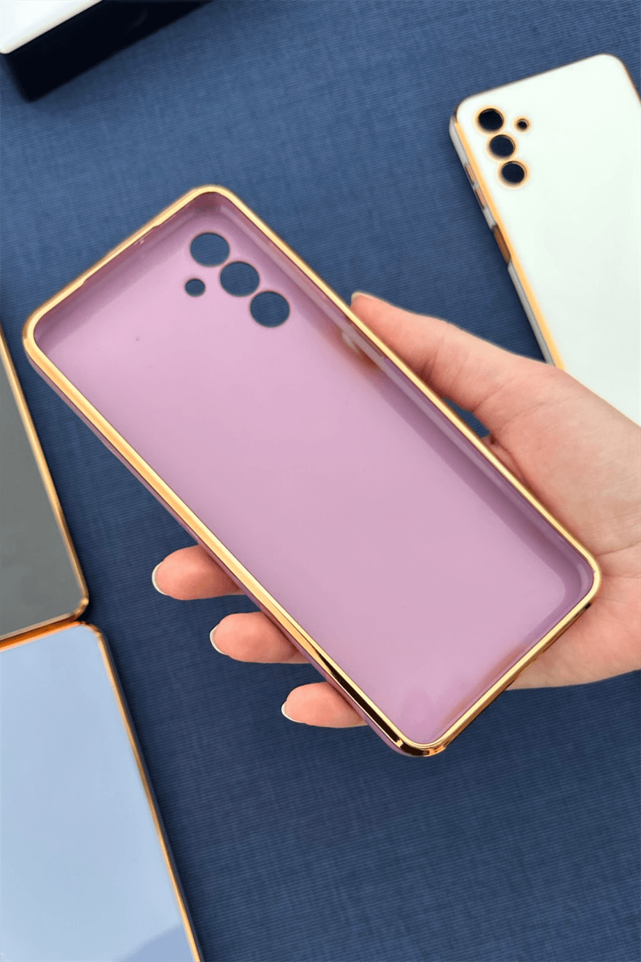 Galaxy A04s Uyumlu Renkli Elegance Silikon Kılıf Gülkurusu