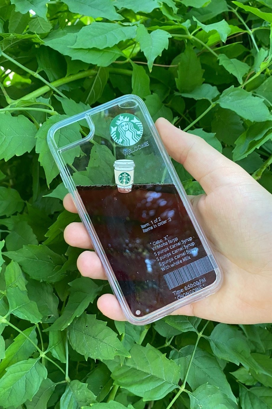 iPhone 6 / 6s Starbucks Temalı Sulu Kılıf Koyu Kahverengi