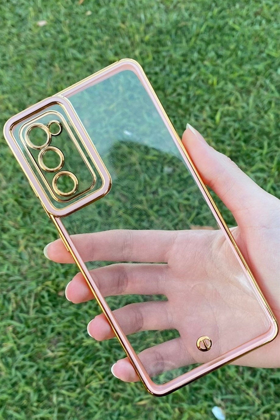 Galaxy S20 FE Gold Kenar Elegance Kılıf Pembe