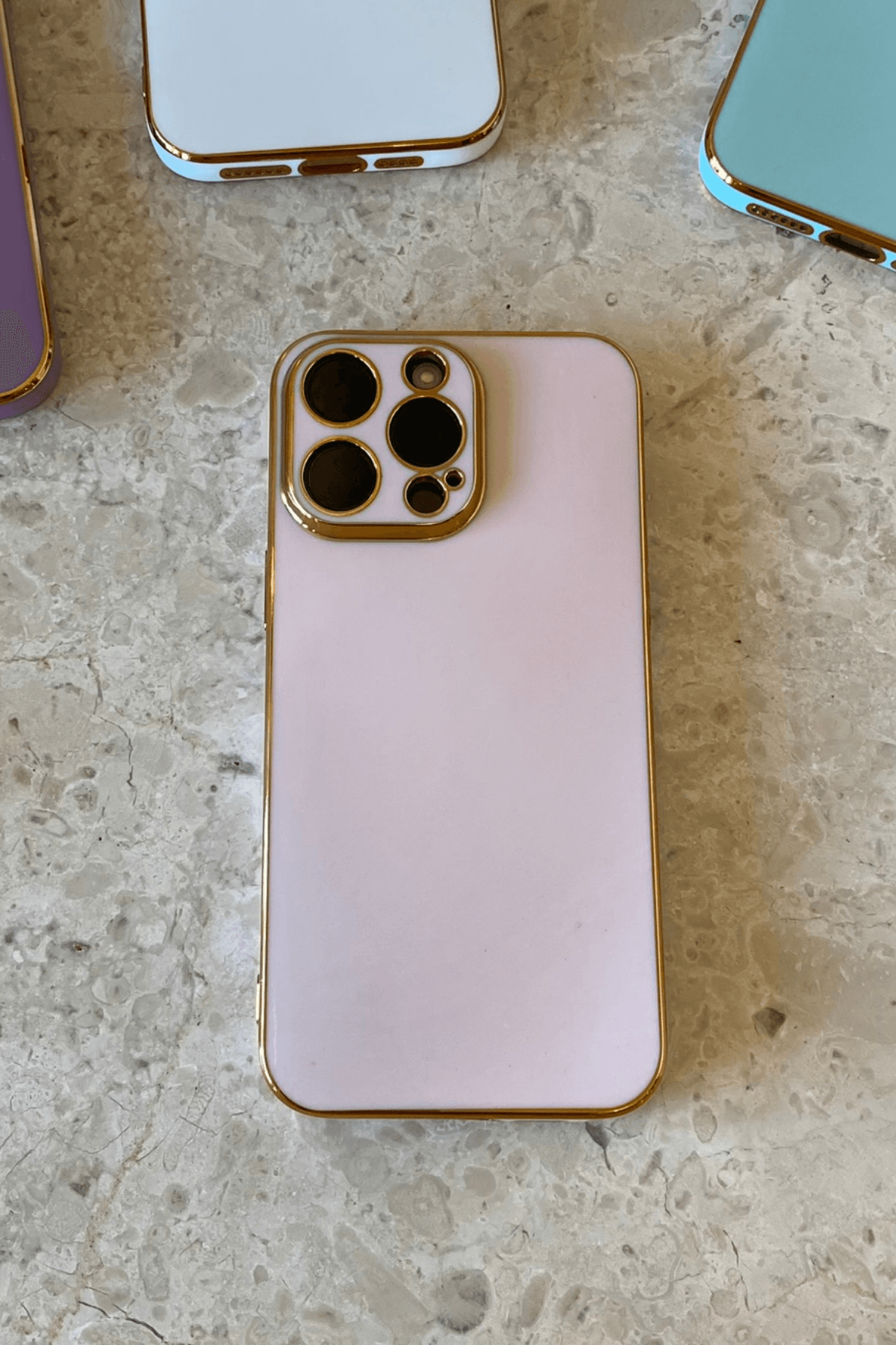 iPhone 14 Pro Uyumlu Renkli Elegance Kılıf Pembe