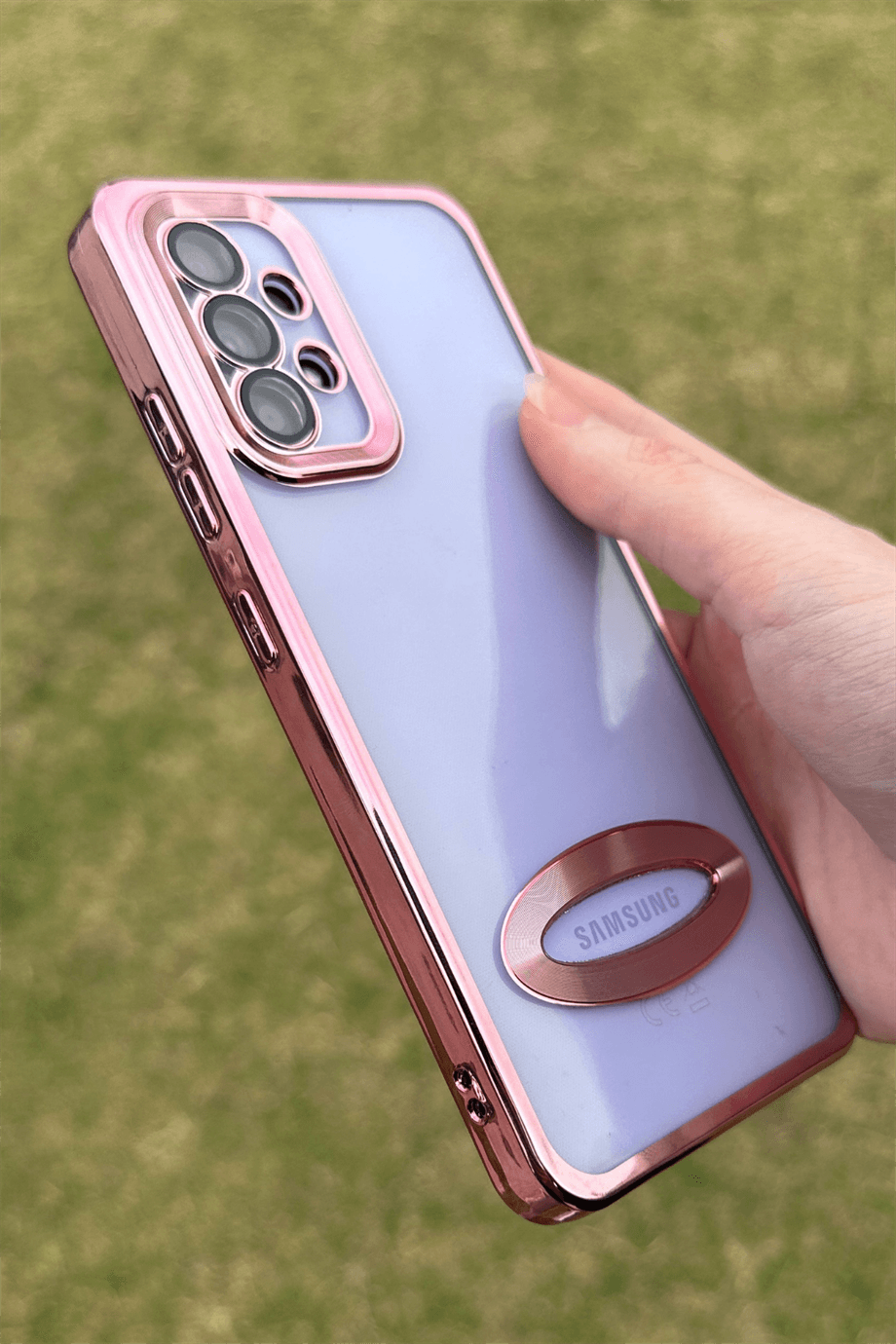 Galaxy A32 Uyumlu Logo Açık Elegance Kılıf Pembe