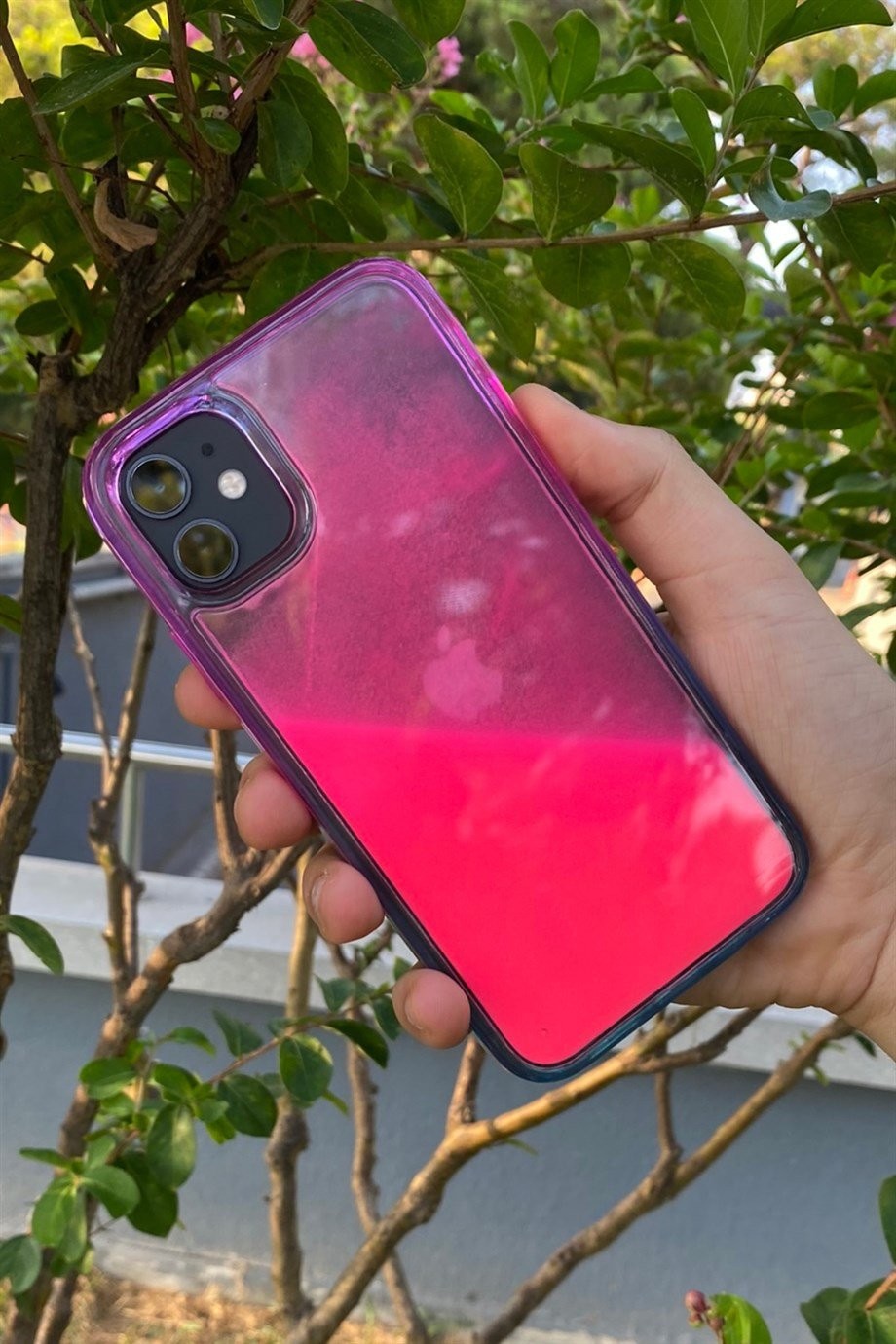 iPhone 11 Uyumlu Sulu Fosforlu Kılıf Pembe