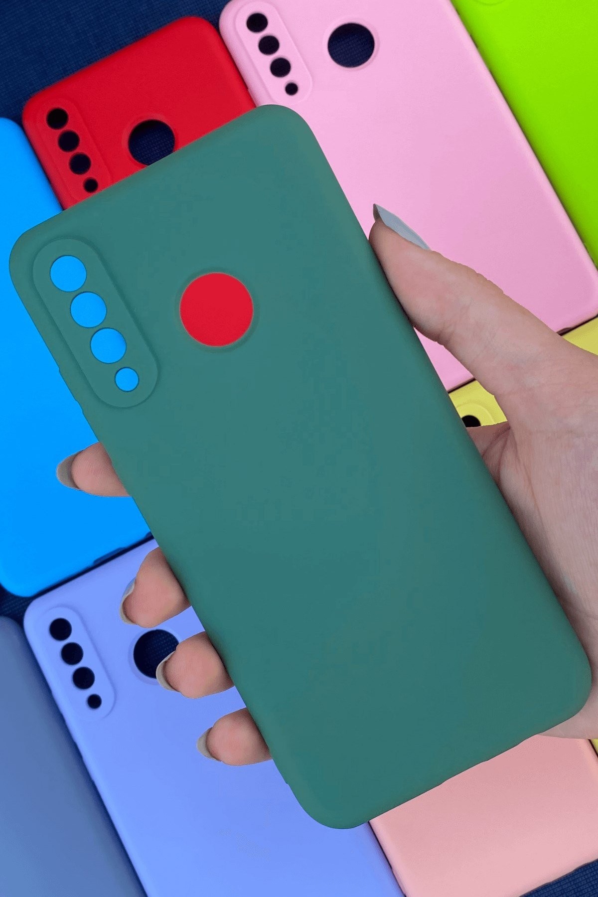 Huawei P30 Lite Kamera Korumalı Lansman Kılıf Haki