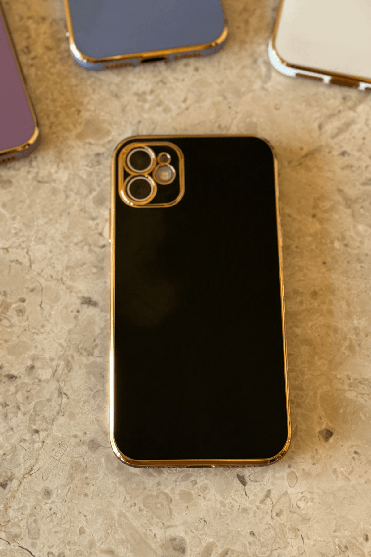 iPhone 11 Uyumlu Renkli Elegance Kılıf Siyah