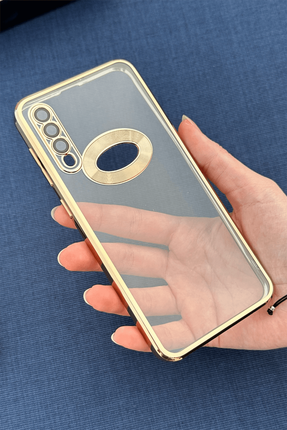 Galaxy A50 / A30s Uyumlu Logo Açık Elegance Kılıf Gold