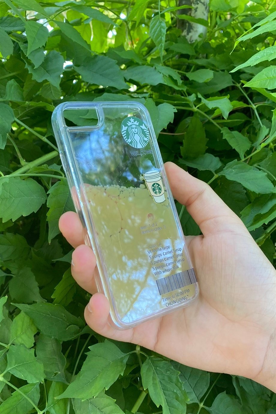 iPhone 6 / 6s Starbucks Temalı Sulu Kılıf Açık Kahverengi