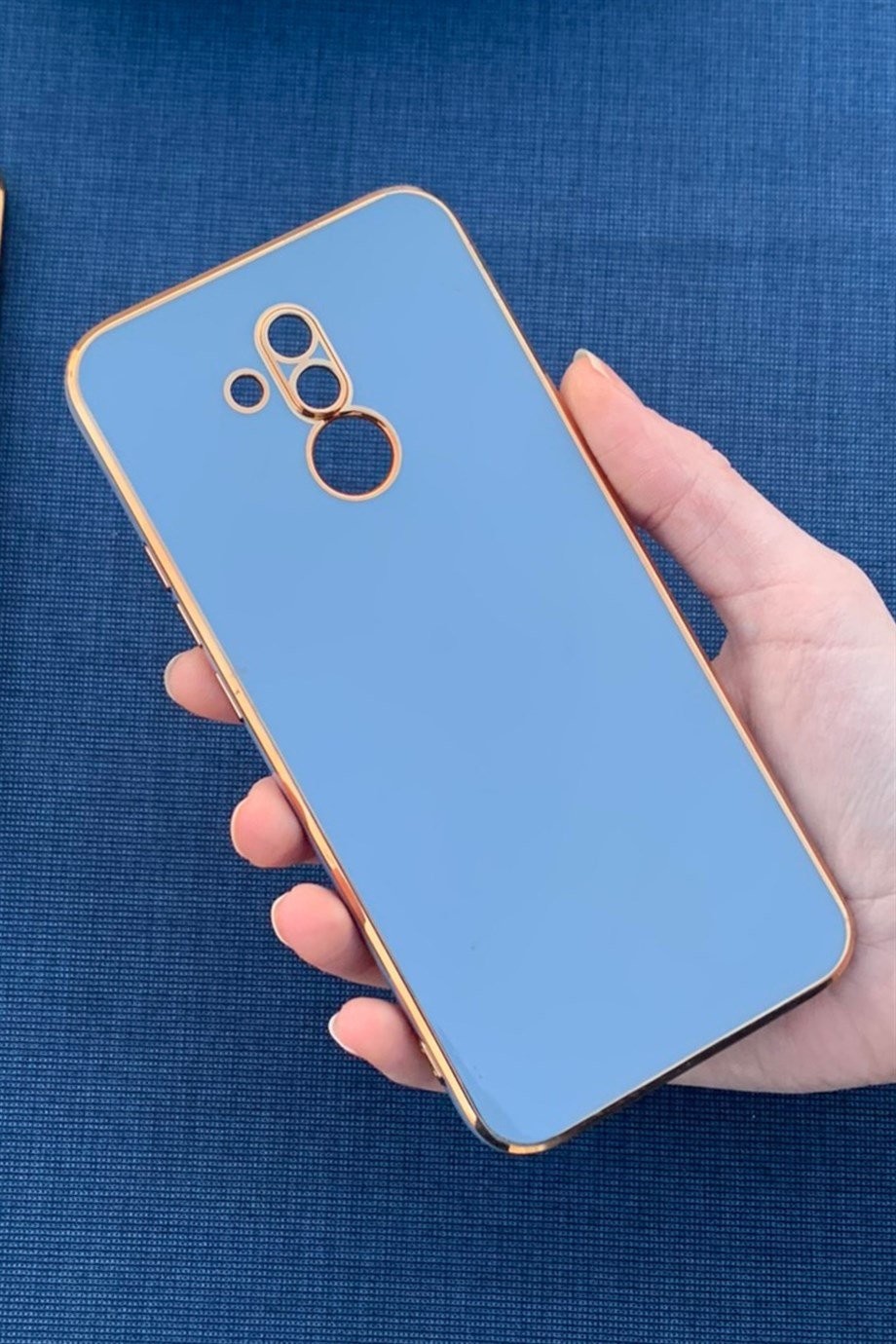 Huawei Mate 20 Lite Uyumlu Renkli Elegance Silikon Kılıf Lavanta