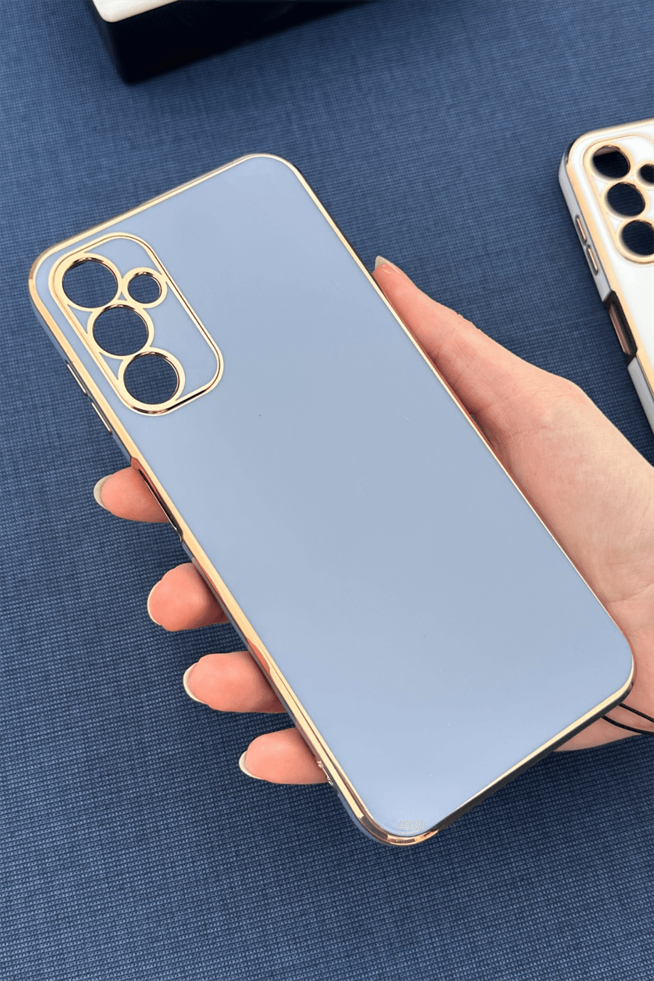 Galaxy A34 Uyumlu Renkli Elegance Silikon Kılıf Lavanta