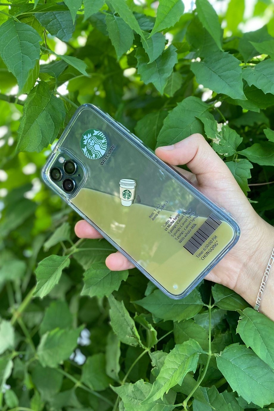 iPhone 12 Pro Max Starbucks Temalı Sulu Kılıf Açık Kahverengi