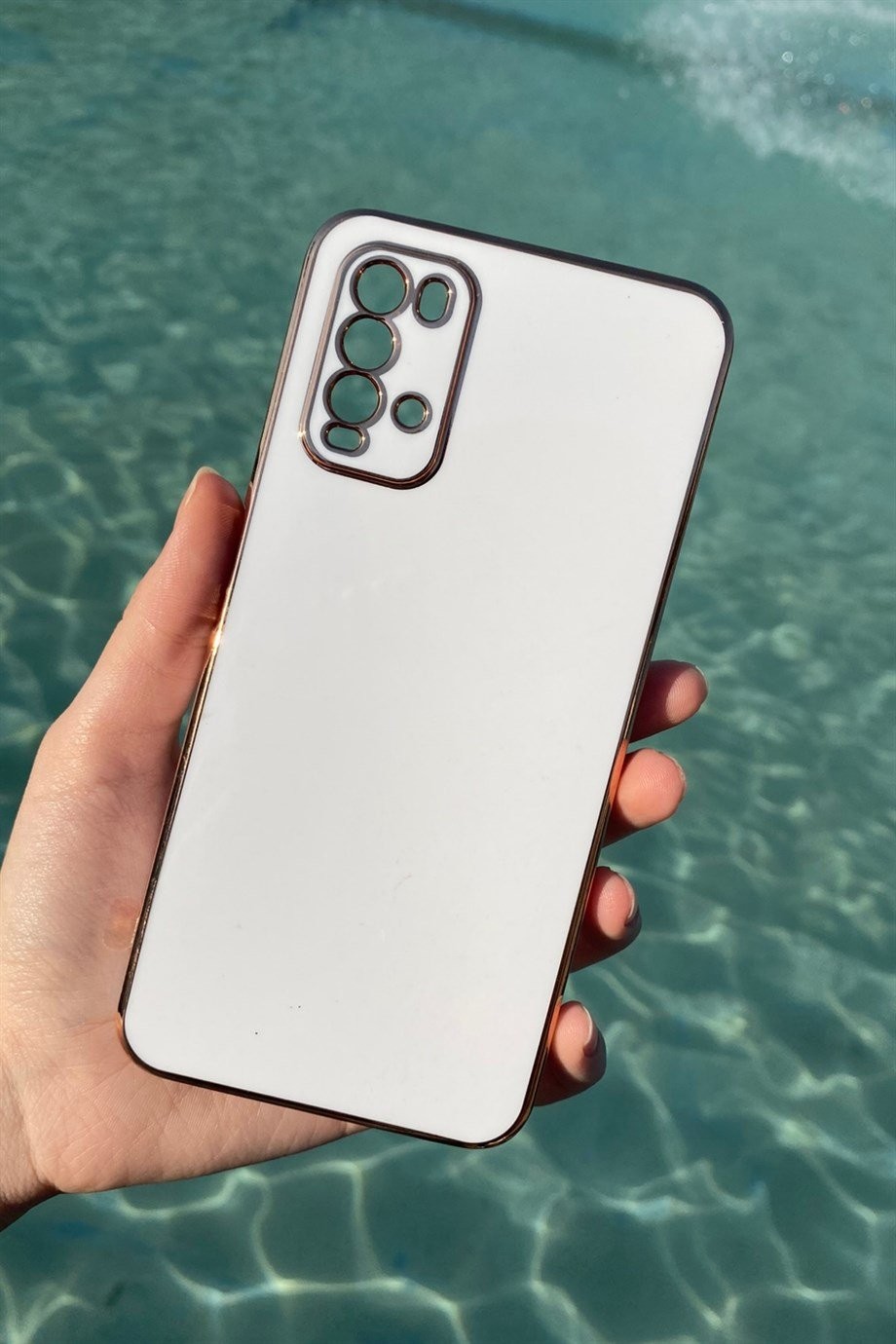 Redmi 9T Uyumlu Renkli Elegance Silikon Kılıf Beyaz