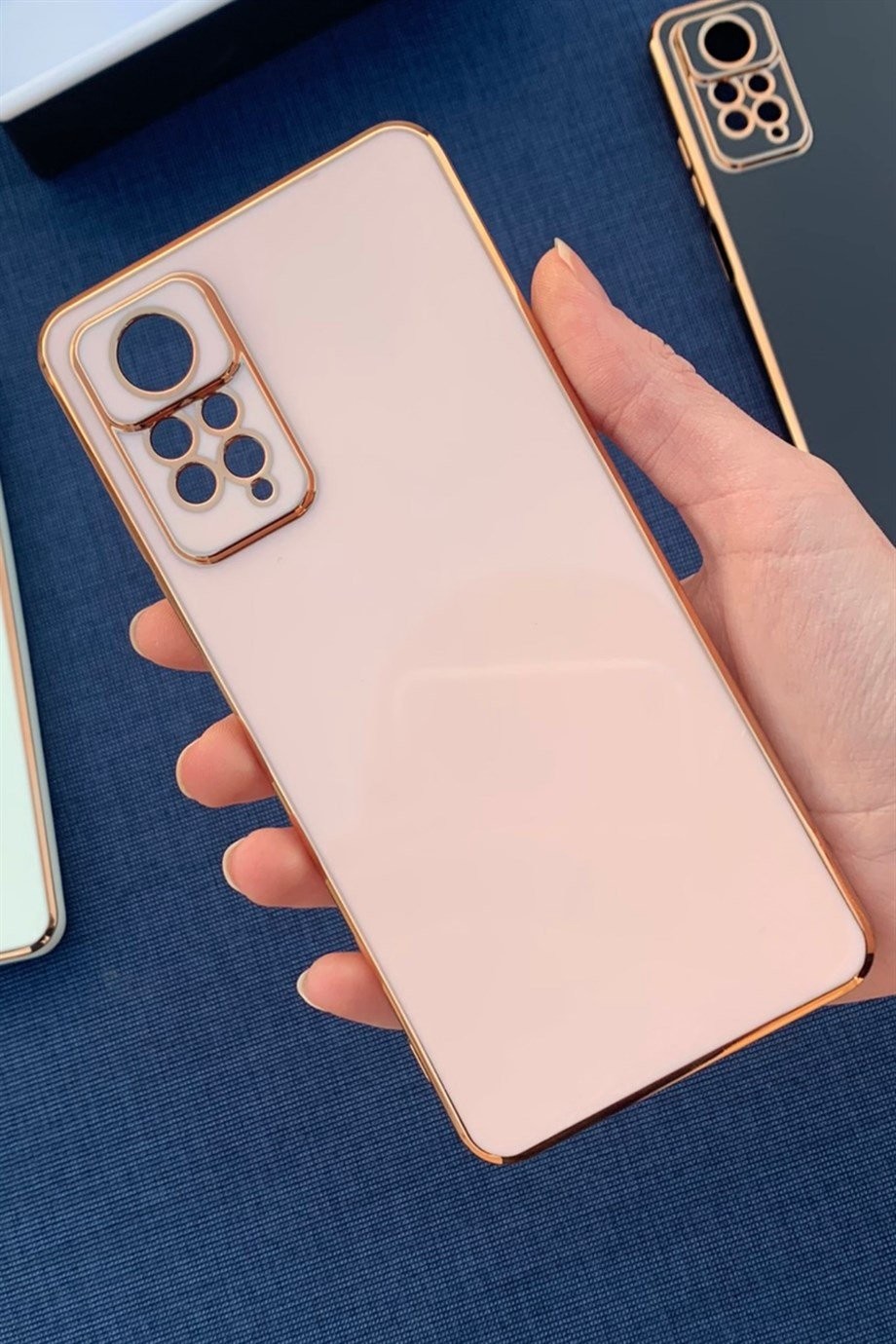 Redmi Note 11 Pro Uyumlu Renkli Elegance Silikon Kılıf Pembe