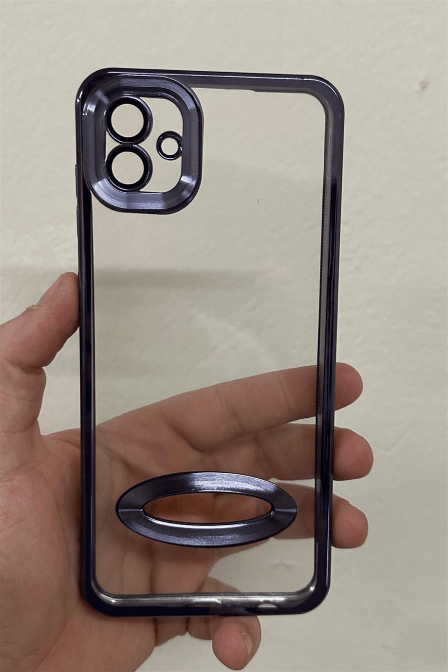 Galaxy A04 Uyumlu Logo Açık Elegance Kılıf Mor