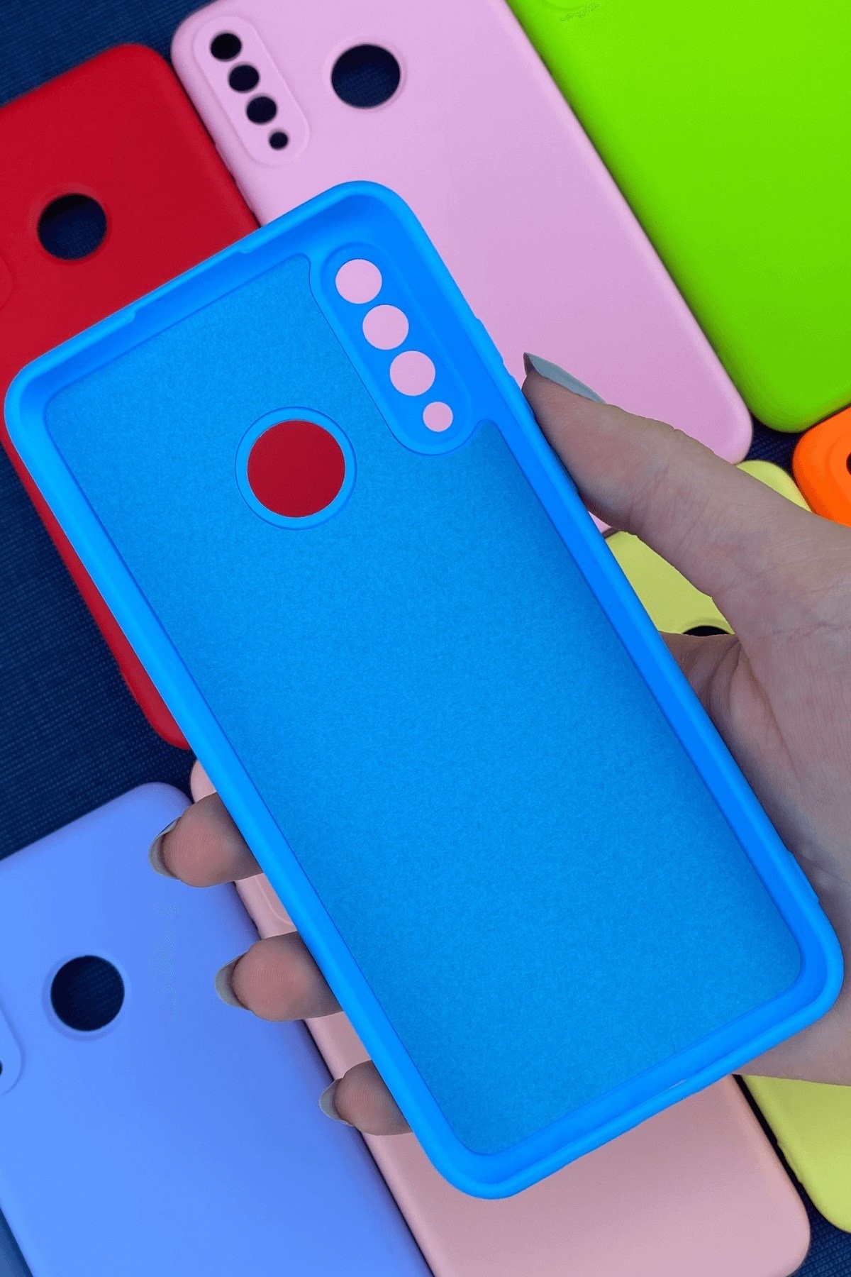 Huawei P30 Lite Kamera Korumalı Lansman Kılıf Mavi